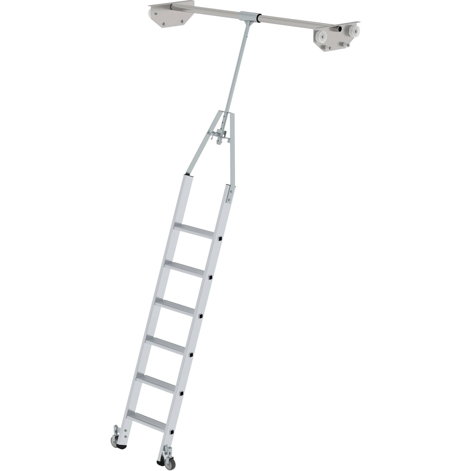 Günzburger Steigtechnik Stufen-Regalleiter drehbar für Doppelregal