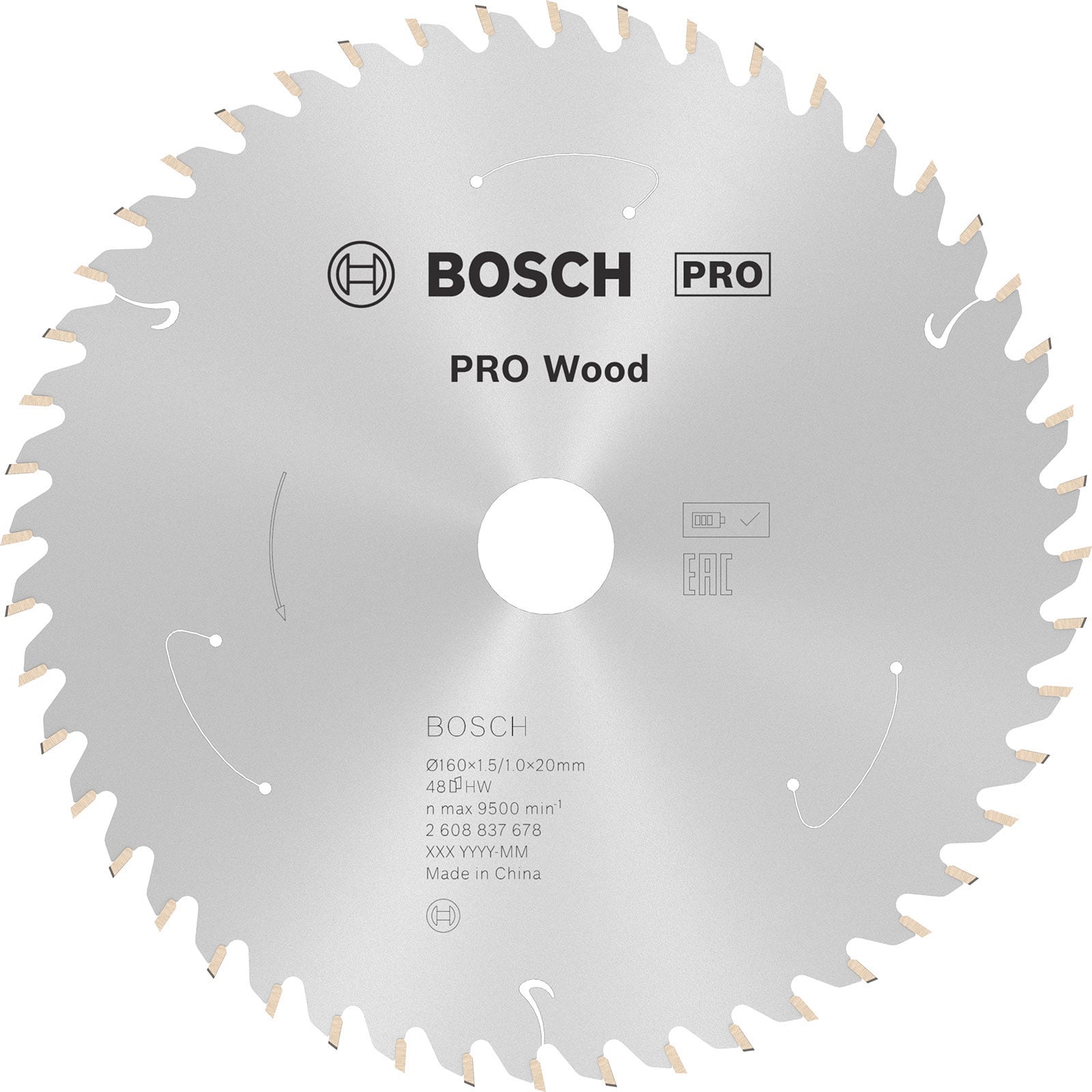 Bosch PRO Wood cordless Blatt für Kreissägen 160 x 1,5 x 20 mm - 2608837678