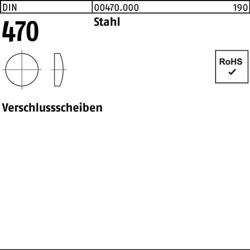 Verschlußscheibe DIN 470 10 Stahl 1000 Stück