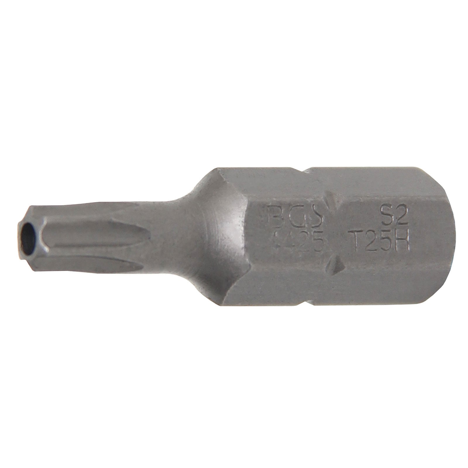 BGS Bit Länge 30 mm Antrieb Außensechskant 8 mm (5/16") T-Profil (für Torx) mit Bohrung T25 - 4425