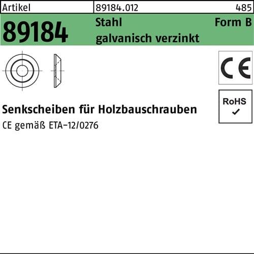 Senkscheibe R 89184 B 10 Stahl galv.verz. 50 Stück