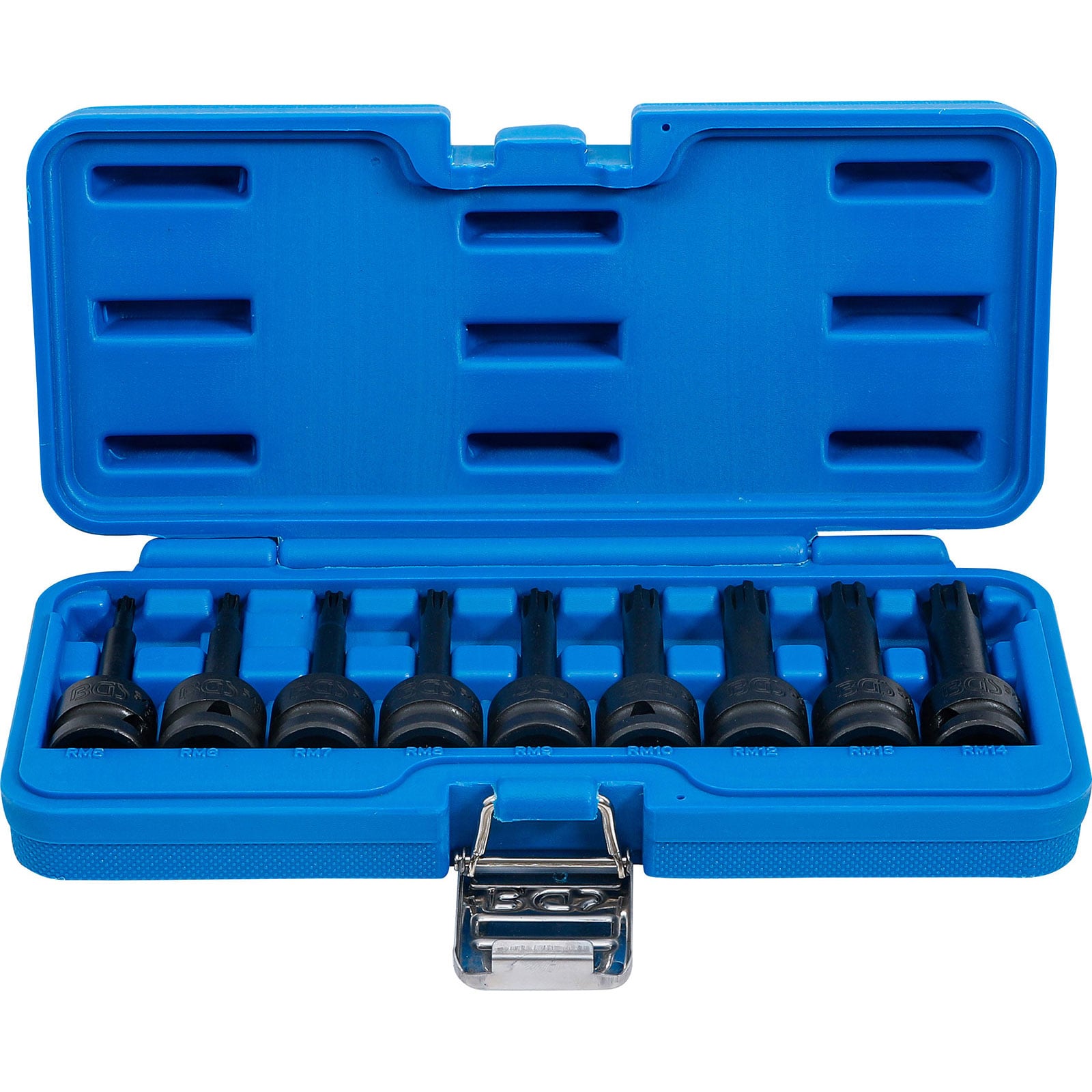 BGS Kraft-Bit-Einsatz-Satz Antrieb Innenvierkant 12,5 mm (1/2") Keil-Profil (für Ribe) M5 - M14 9tlg. - 5483