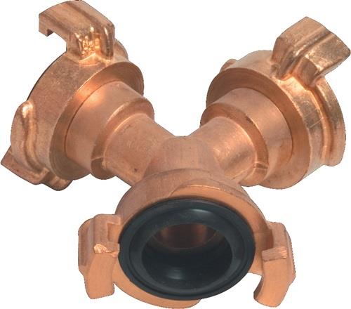 bevo MEGA Y-Stück Schnellkupplung Messing Schlauchgröße 9,5-38 mm - 420519