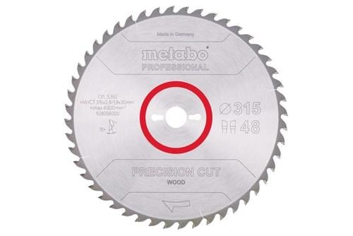Kreissägeblatt precision cut wood professional D315xB2,8xg30mm 48Z. WZ 15Gr.
