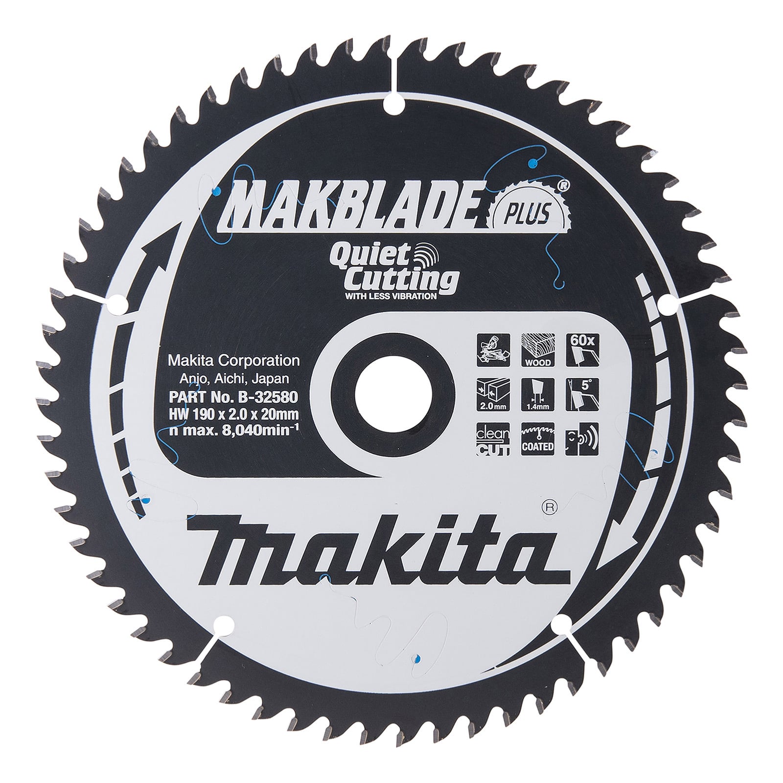 Makita MAKBLADE+ Sägeblatt 190x20x60Z - B-32580