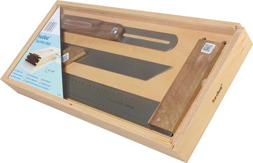 Tischler-Set 300mm 3-tlg.VA/Nussbaum rostfr.HEDUE