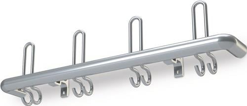 Wandgarderobe Alu.F2 8 Hut-/16 Mantelh.L.1600mm Hakenabstand 200mm - NW284063