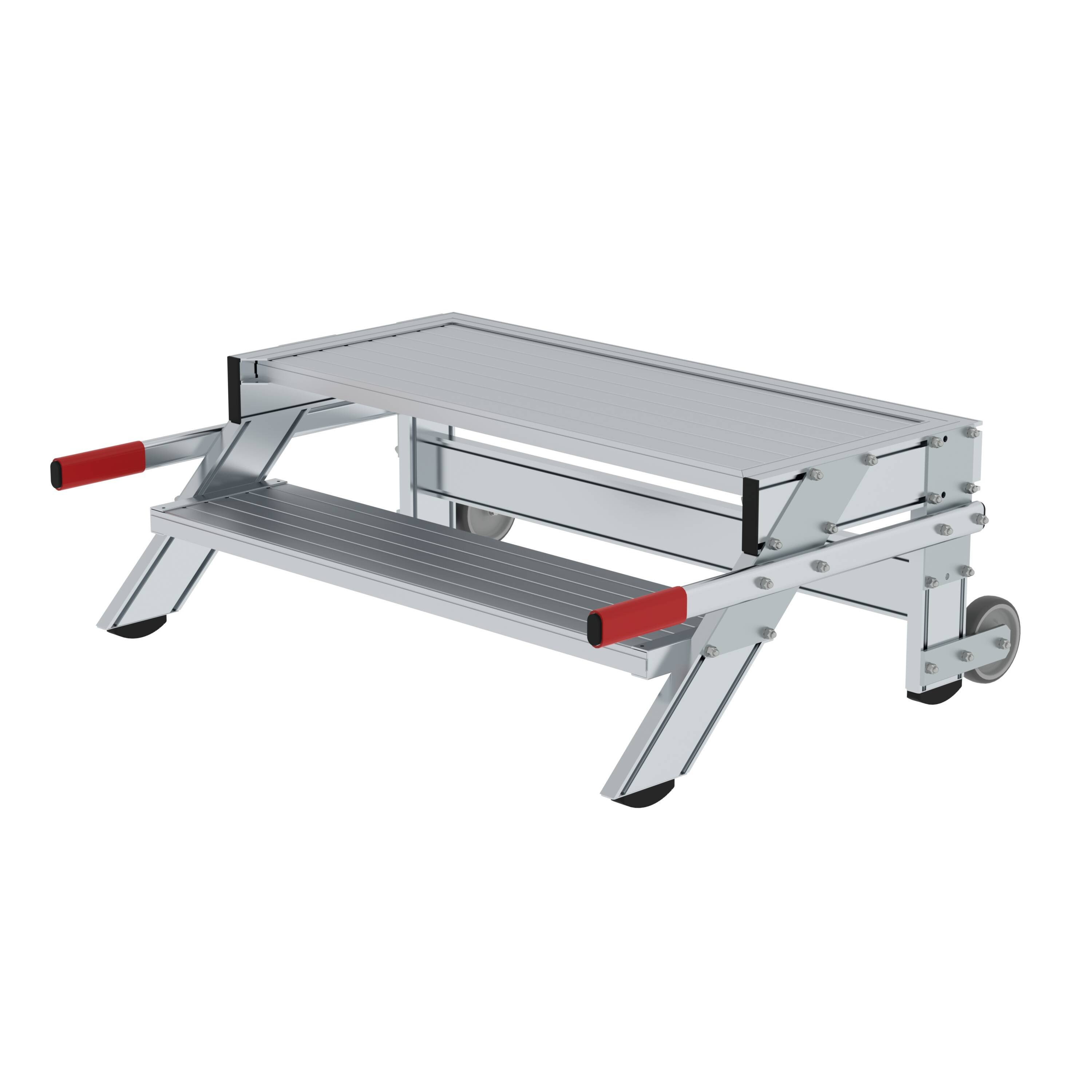 Günzburger Steigtechnik Arbeitspodest fahrbar Stufenbreite 1.000 mm Aluminium geriffelt