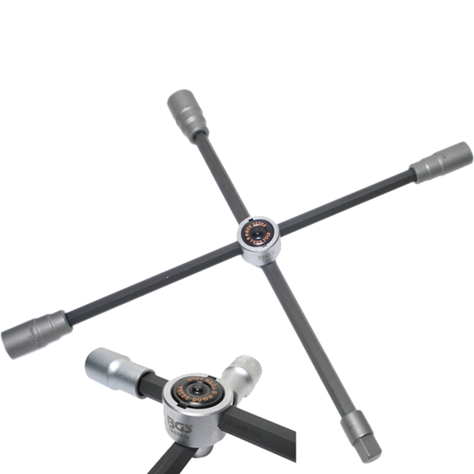 BGS LKW-Radkreuz faltbar Vierkant SW 24 x 27 x 32 x 20 mm (3/4") - 1458