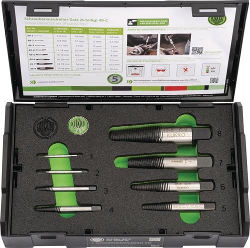 Kukko Schraubenausdrehersatz 8tlg. für Schrauben M3-M45 - 49-C