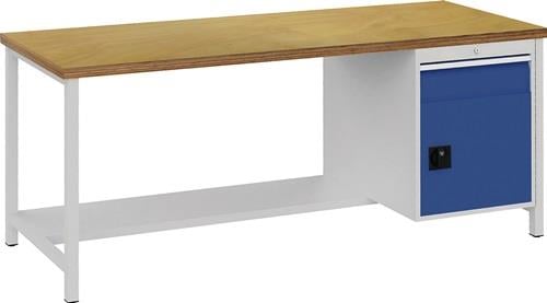 BEDRUNKA+HIRTH Werkbank signalblau lichtgrau B2000xH859xT750mm Buche Multipl.40mm 1 Schub.1 Tür - 03.19.12AV 7035/5005