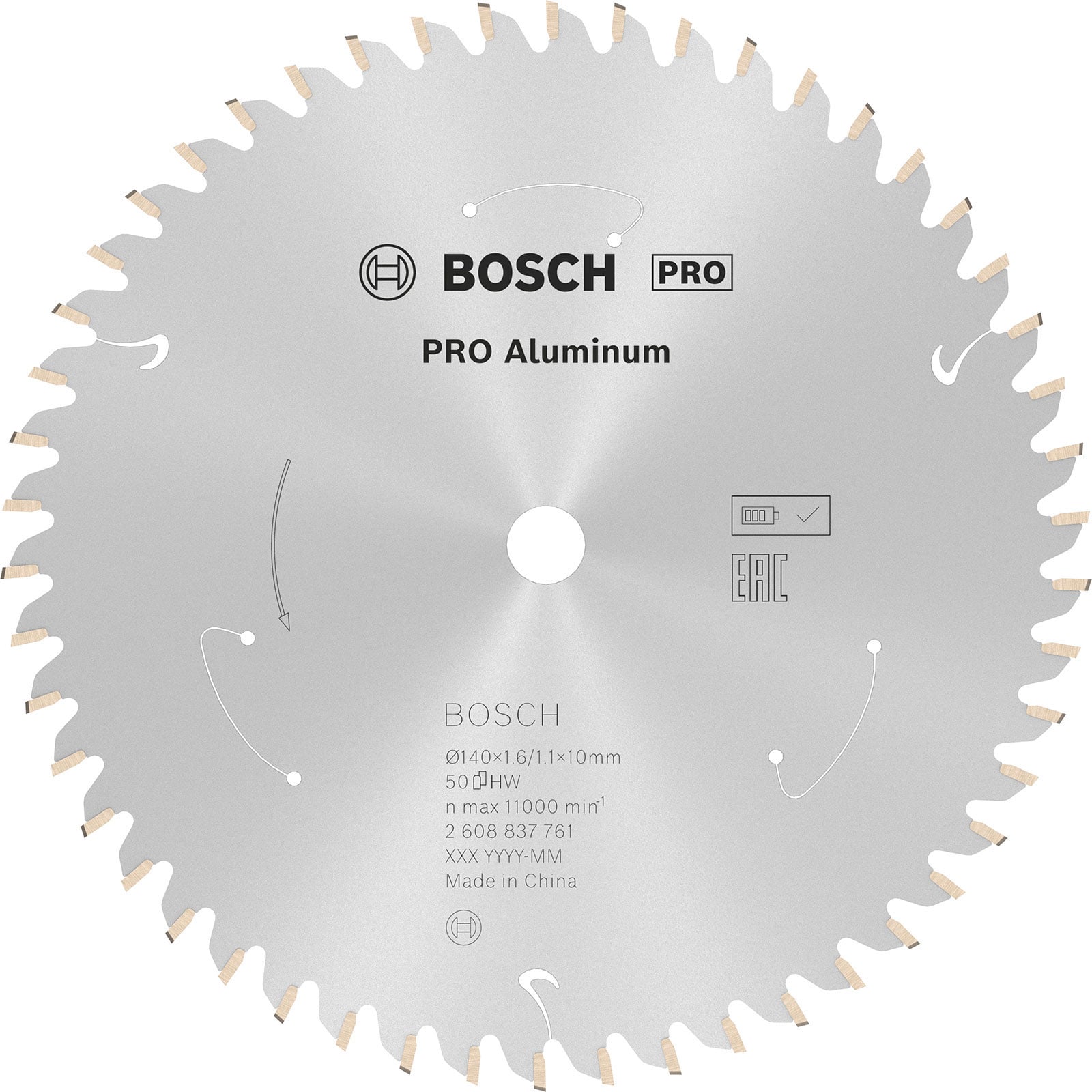 Bosch PRO Aluminium cordless Blatt für Kreissägen 140 x 1,6 x 10 mm - 2608837761