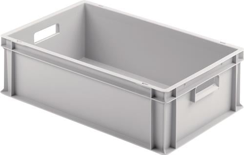 Transportstapelbehälter L600xB400xH175mm o.Deckel hellgrau PP offene Durchgriffe