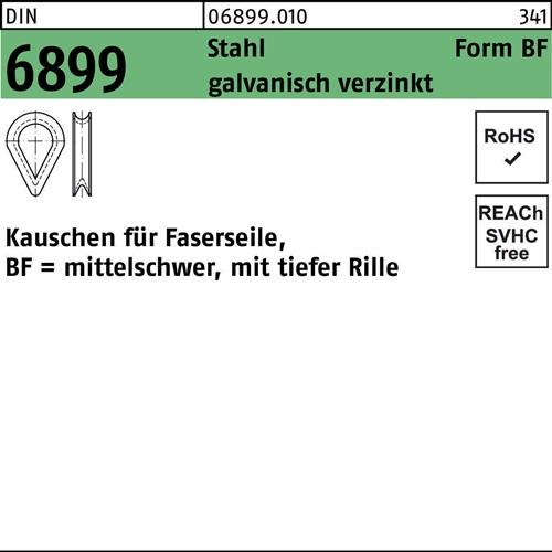 Kauschen DIN 6899 BF 9/RW10 Stahl galv.verz. 50 Stück