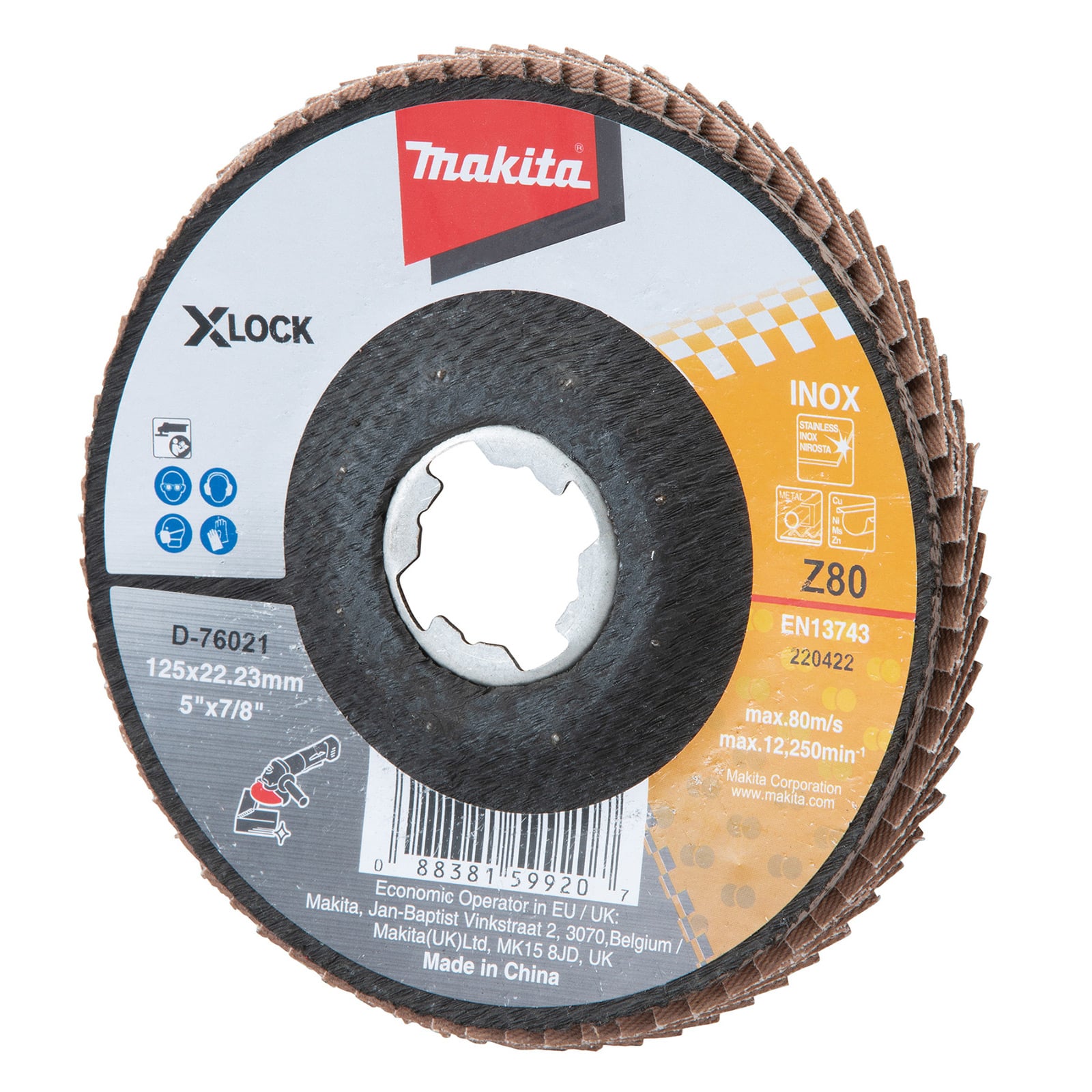 Makita Fächerschleifscheibe 125 mm Z80 - D-76021