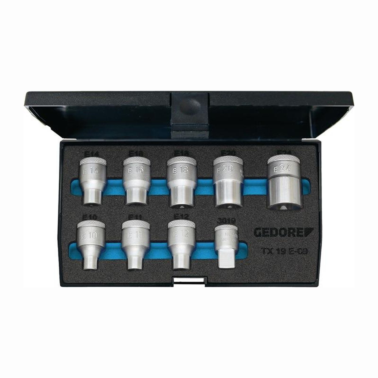 Gedore Steckschlüsselsatz TX 19 E-09 9tlg. 1/2" E10-E24 - 6265970