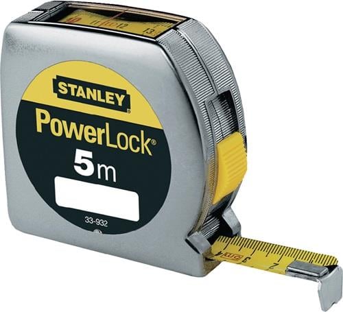 STANLEY Taschenrollbandmaß PowerLock L.5m B.19mm mm/cm EGII Ku.Sichtfenster SB - 0-33-932