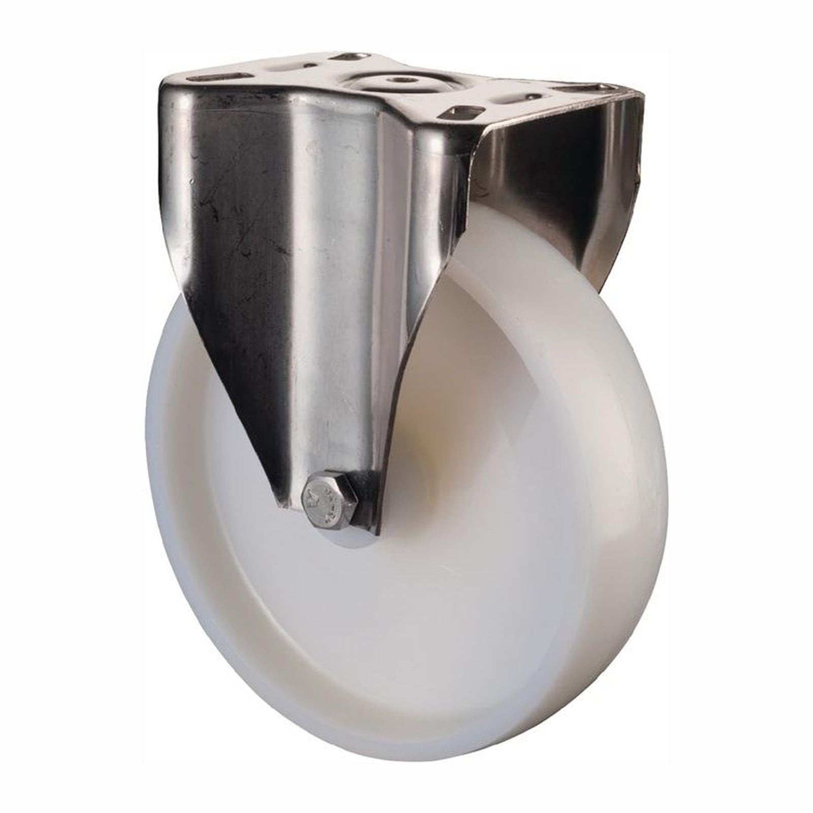 BS Rollen Bockrolle Kunststoff weiß Gleitlager Rad-Ø 80 mm 100 kg - H110.A90.080