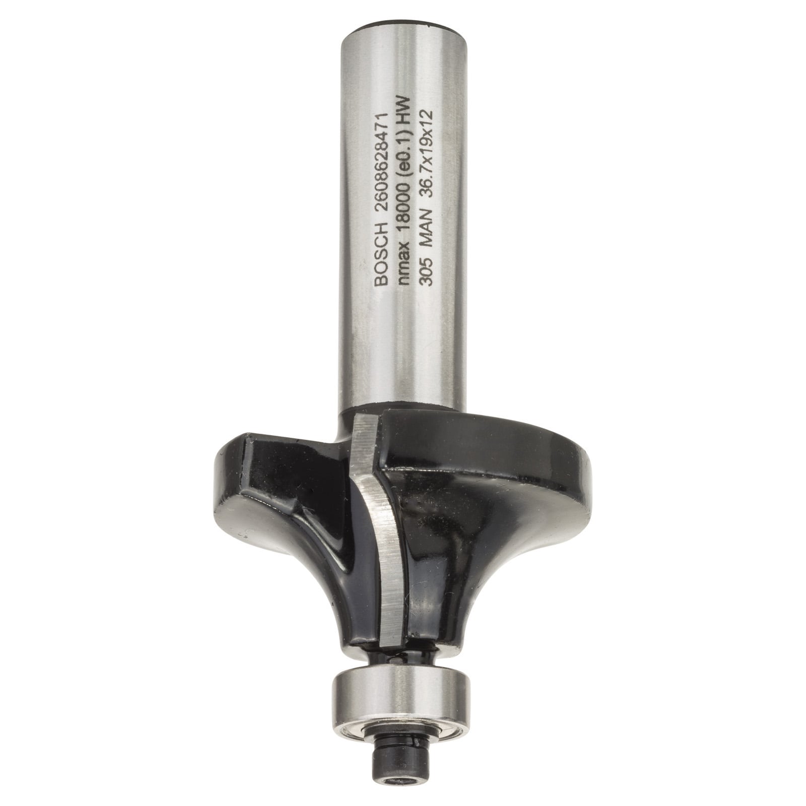 Bosch Abrundfräser 12 mm, R1 12 mm, L 19 mm, G 70 mm - 2608628471