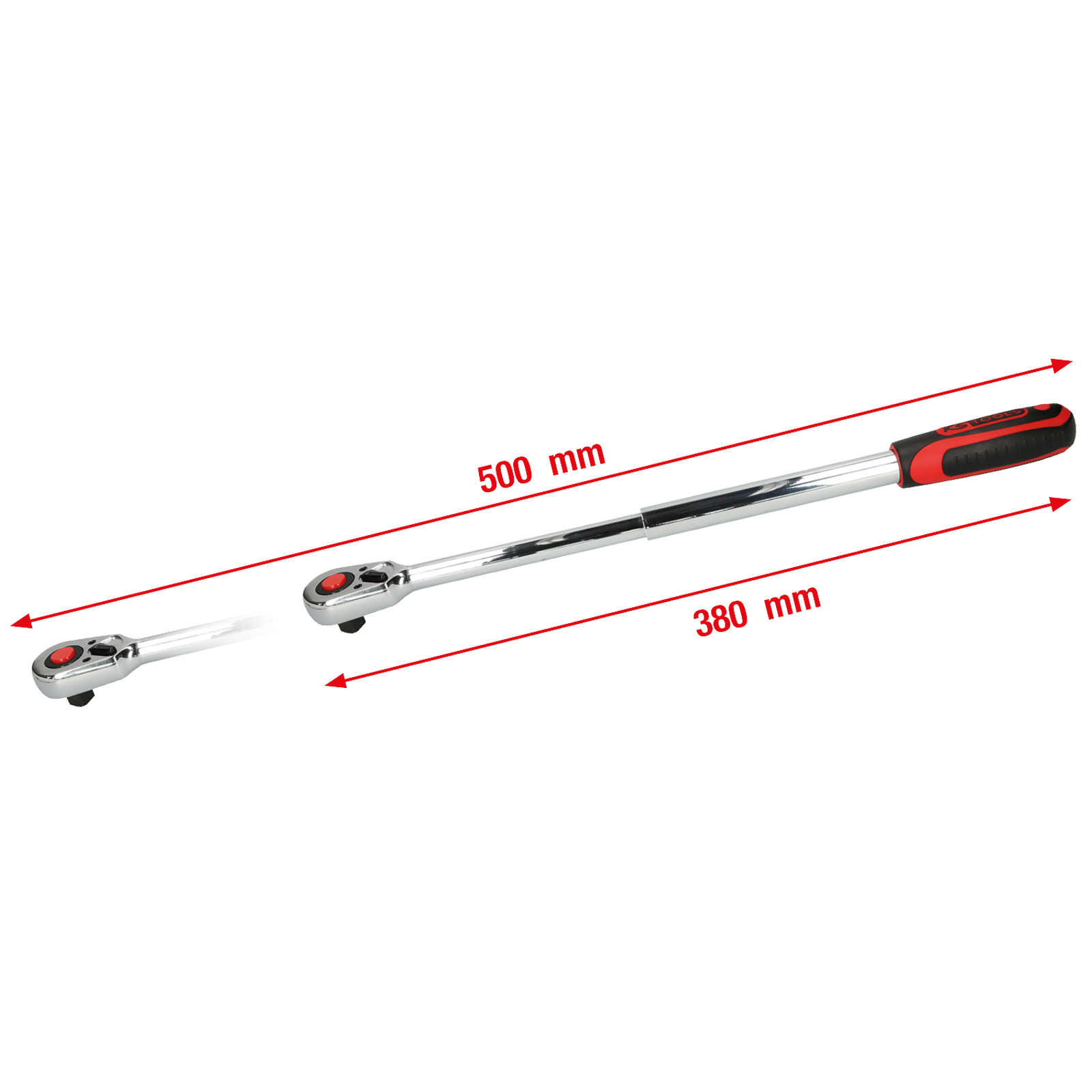 KS TOOLS 1/2" CHROMEplus Teleskop-Umschaltknarre 36 Zahn - 918.1270