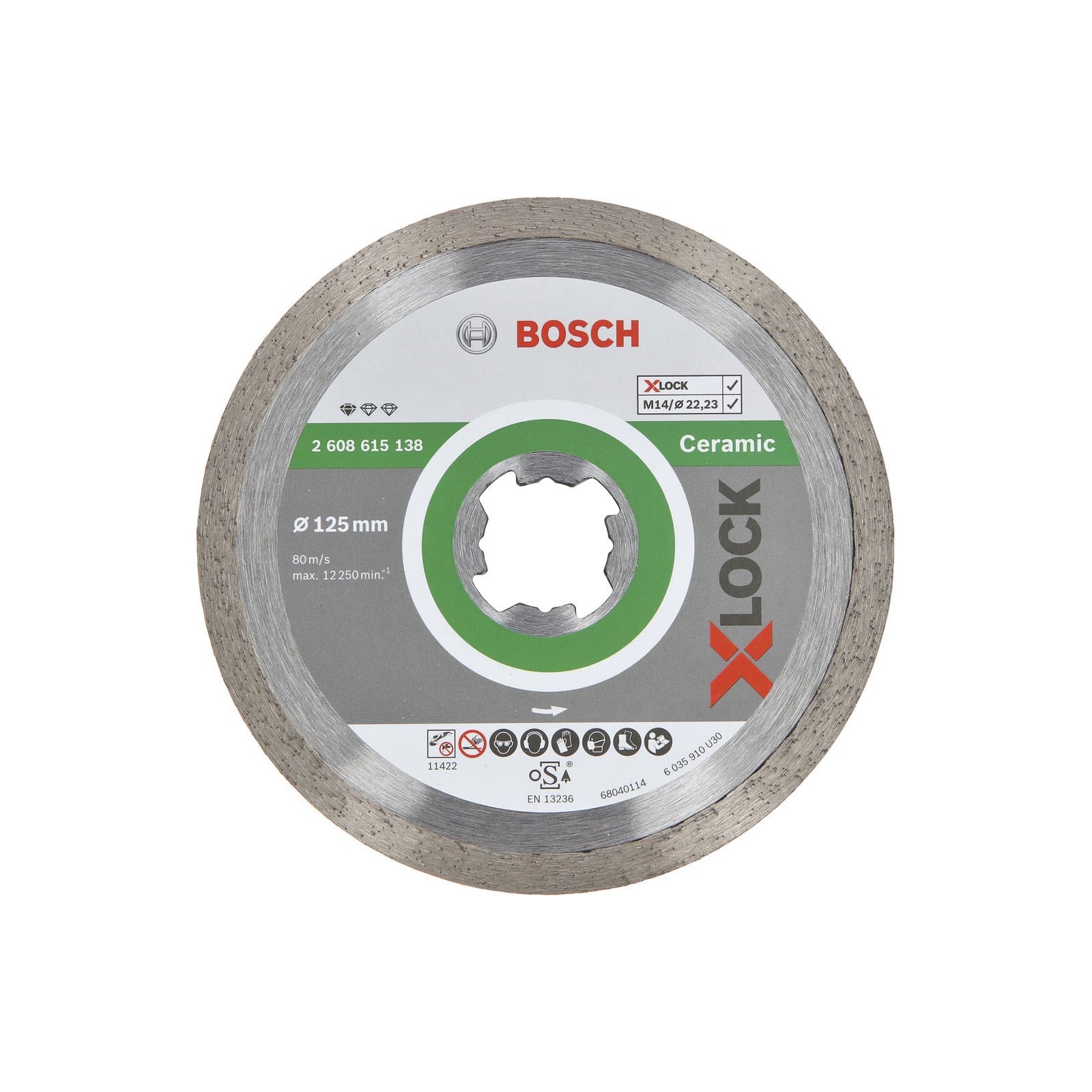 Bosch X-LOCK Diamanttrennscheibe Standard for Ceramic 125 x 22,23 x 1,6 x 7 mm - 2608615138