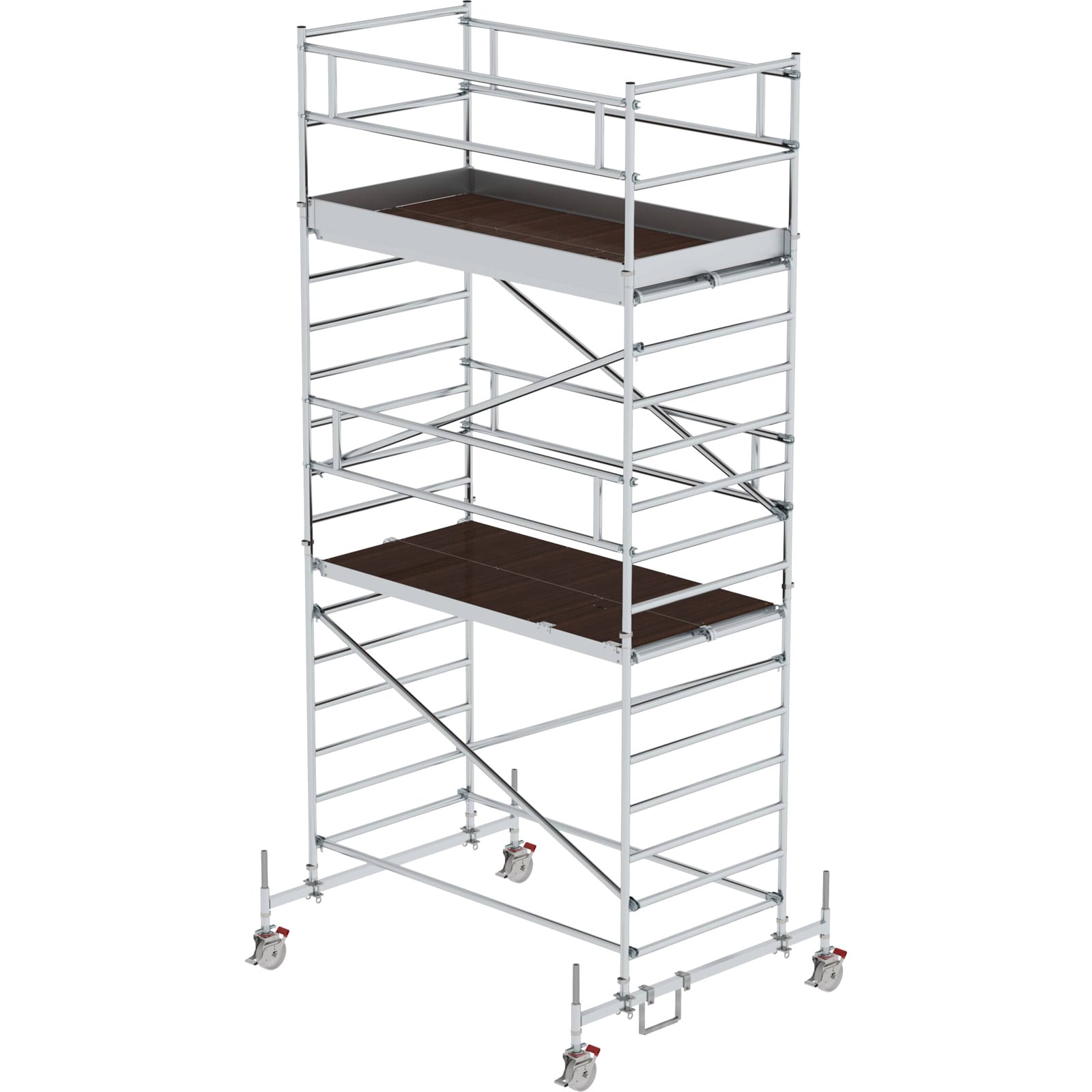 Günzburger Steigtechnik Rollgerüst 1,35 x 2,45 m mit Doppel-Plattform Plattformhöhe 3 m - 174336