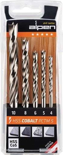 Holzspiralbohrersatz PCTM 5-tlg.D.4,5,6,8,10mm HSS-Co5 ALPEN