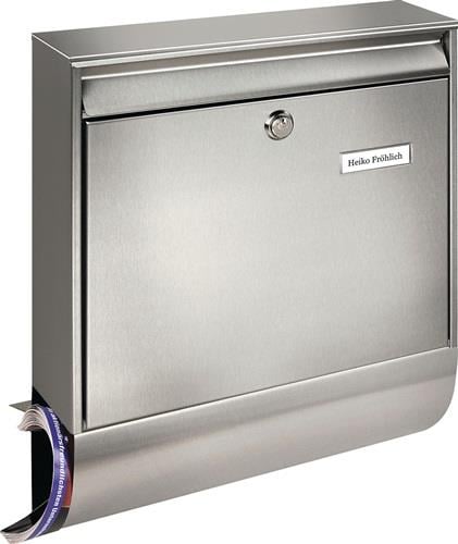 BURG-WÄCHTER Briefkasten Borkum-Set 38770 Ni H.422mm B.362mm T.100mm VA DIN C4 - 38770 NI
