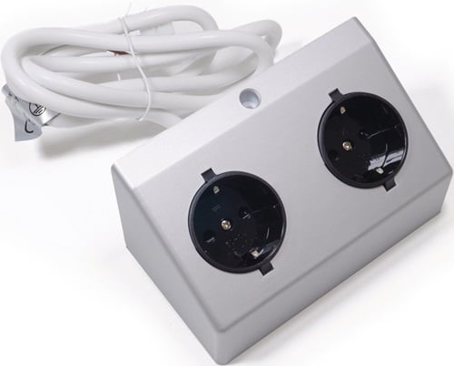 L&S Doppel-Anbausteckdose 230 V Silberfarben - 2000466