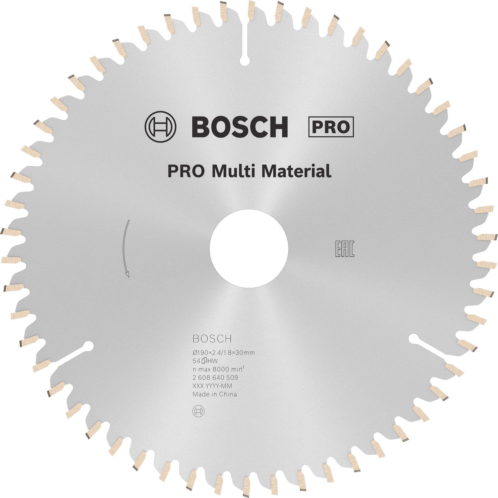 Bosch PRO Multi Material Kreissägeblatt 190 x 2,4 x 30 mm - 2608640509