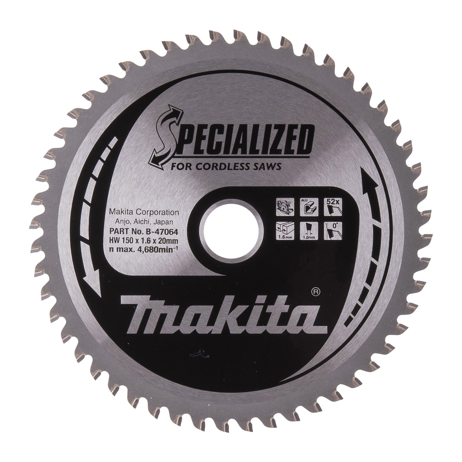 Makita Sägeblatt für ALU 150x20x52Z - B-47064