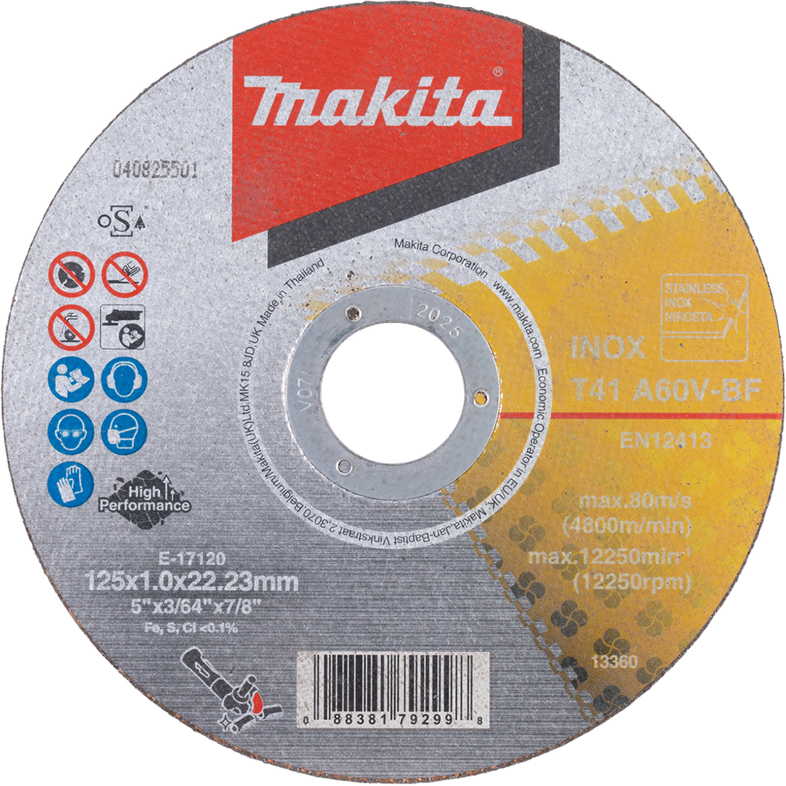 Makita Trennscheibe INOX 125x1 mm - E-17120