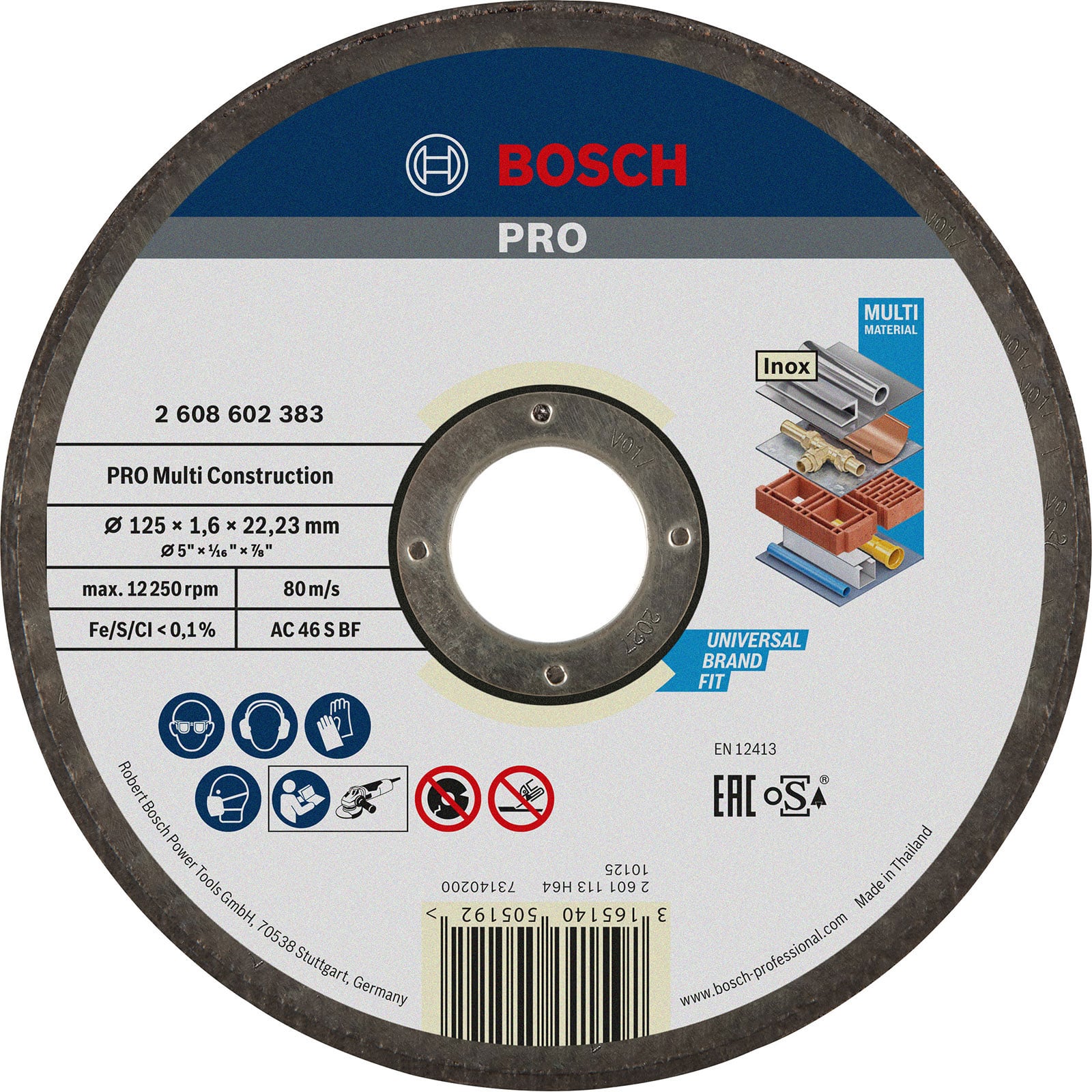 Bosch PRO Multi Material Schleifscheibe 125 x 1,6 x 22,23 mm - 2608602383