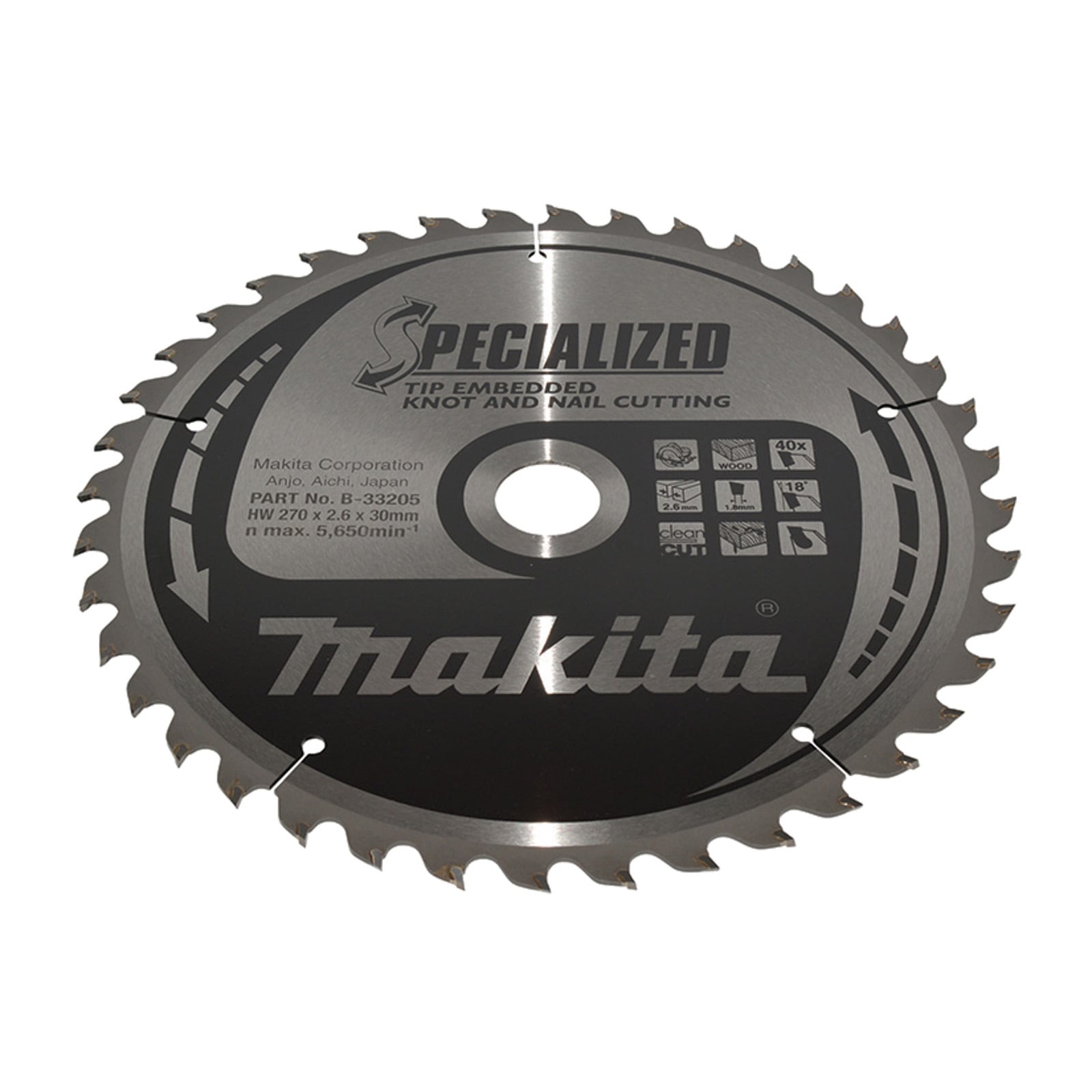 Makita SPECIALIZED Sägeblatt 270x30x40Z - B-33205