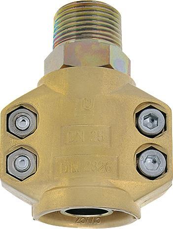 Dampfschlaucharmatur STA verz.u.gelb passiviert Schl.-Gr.19mm AG 3/4 Zoll TEGUMA