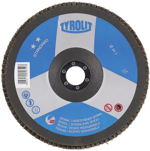 Fächerscheibe STANDARD D.125mm K.40 kon.Stahl,VA ZA-ZK