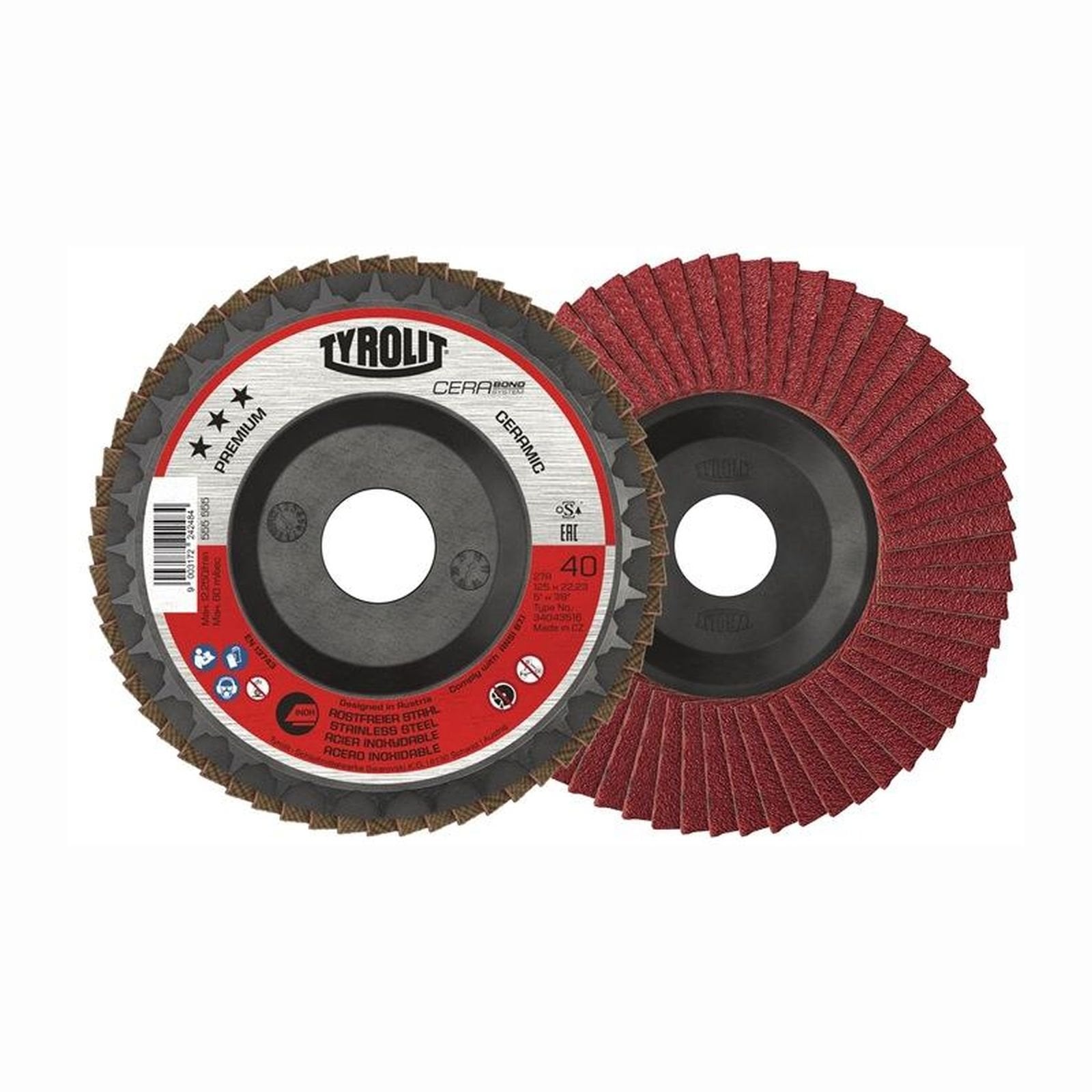 TYROLIT 5x Fächerscheibe CERABOND flach