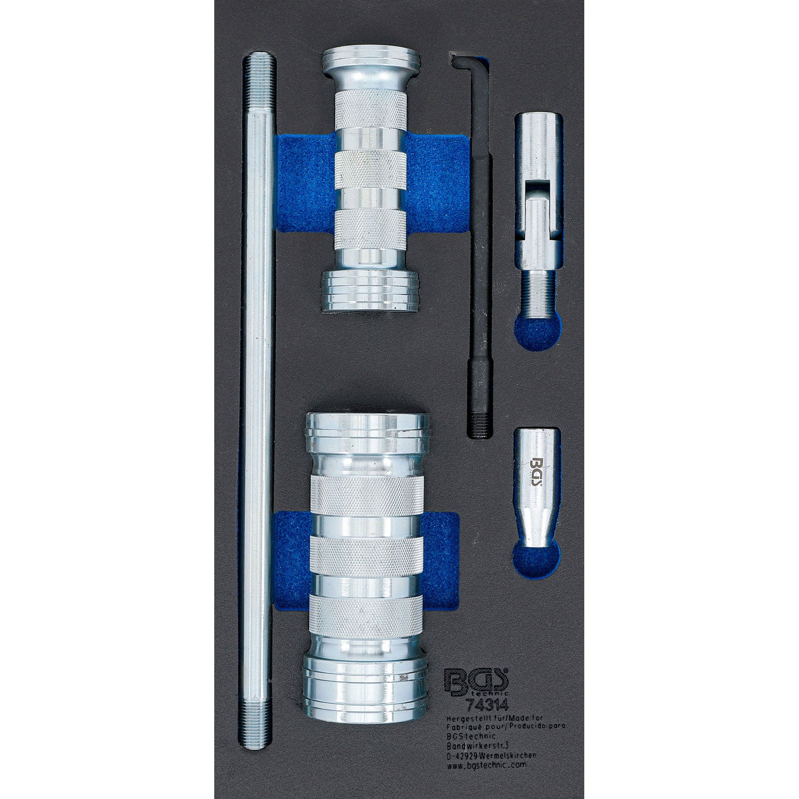 BGS Werkstattwageneinlage 1/3: Injektoren-Auszieher-Satz für LKW  - 74314