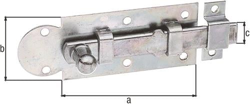 GAH Alberts Fensterriegel L.100mm B.30mm Form ger. STA galv. gelb verz. Ausschub 29mm - 113025