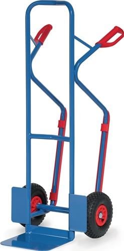 FETRA Stapelkarre H.1300mm Schaufel-L250xB320mm Luft-Bereifung Trgf.300kg blau - B1330L