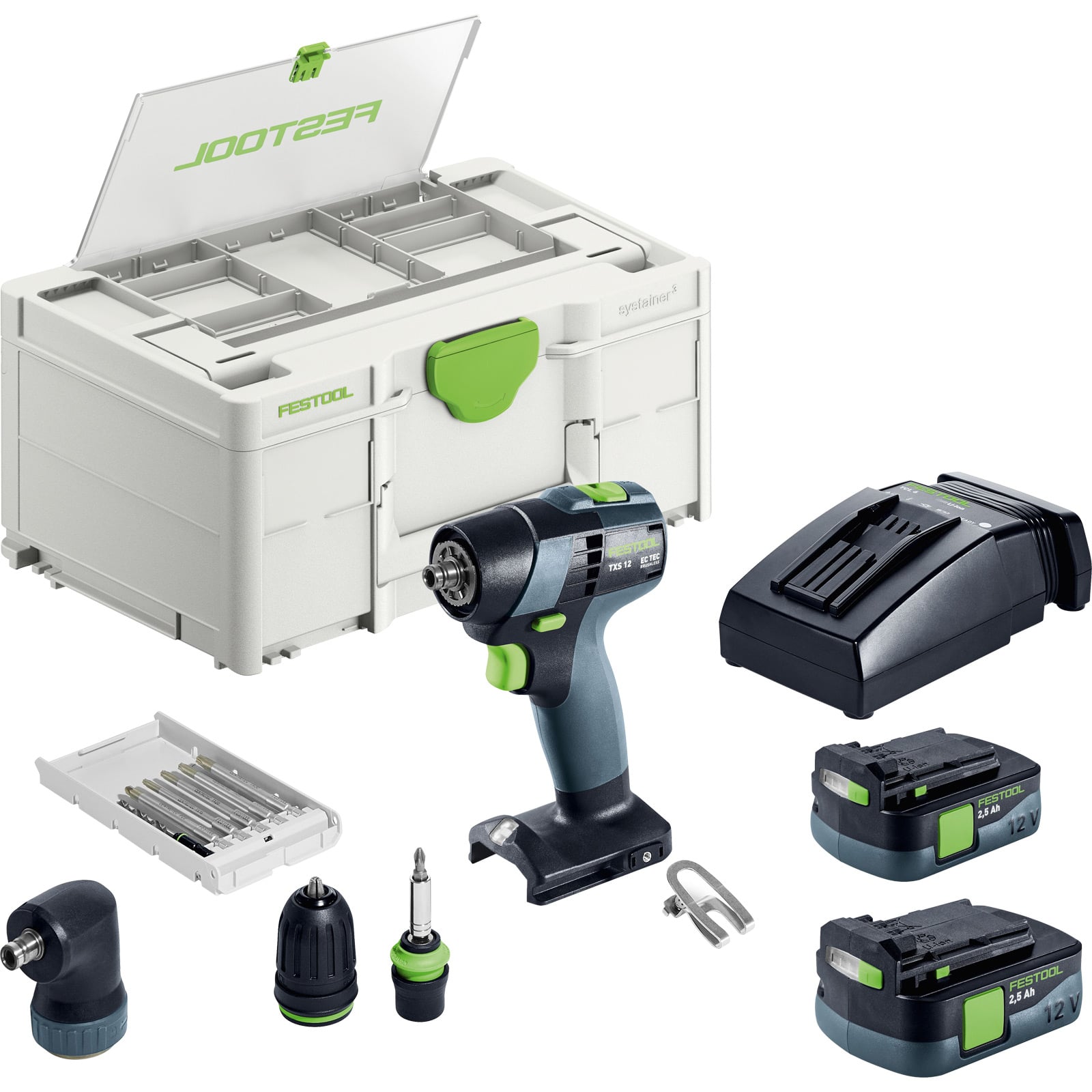 Festool Akku-Bohrschrauber TXS 12 2,5-Set / 2x 2,5 Ah Akku + Ladegerät im Systainer - 576874