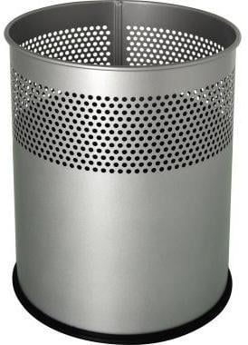 helit Papierkorb H2515787 26x31,5cm 15l rund Metall aluminiumgrau