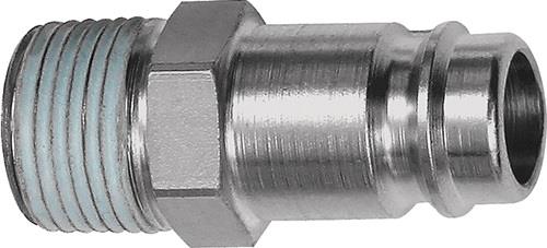 Riegler Stecknippel Stahl gehärtet / vern. Stecker DN 10 AG 13,16 mm - 107457