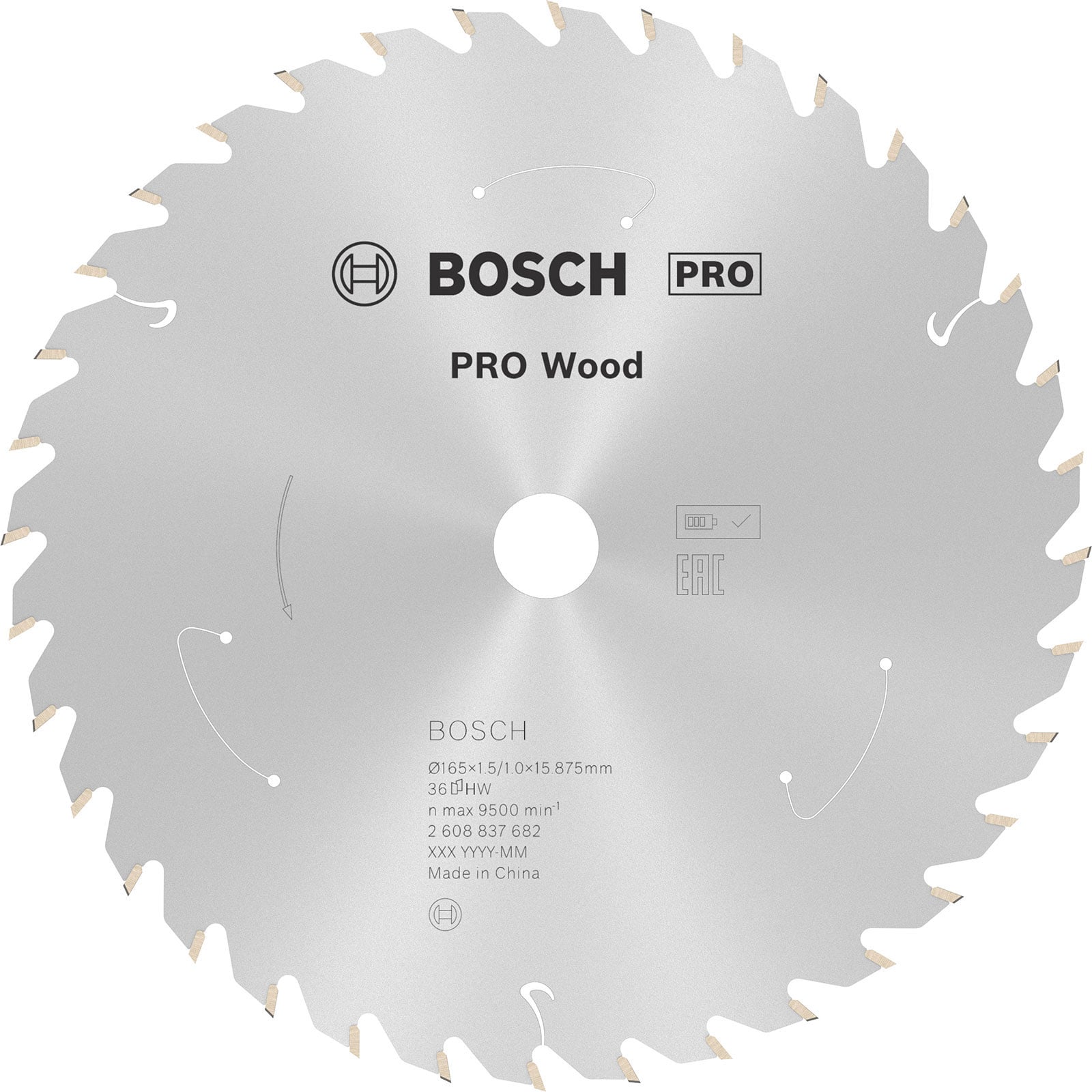 Bosch PRO Wood cordless Blatt für Kreissägen 165 x 1,5 x 15,875 mm - 2608837682