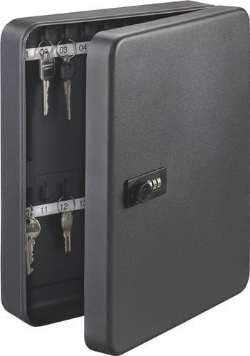 BURG-WÄCHTER Schlüsselbox KC H200xB160xT60mm schwarz Stahlbl.Anz.Hak.20 St. - KC 20 C