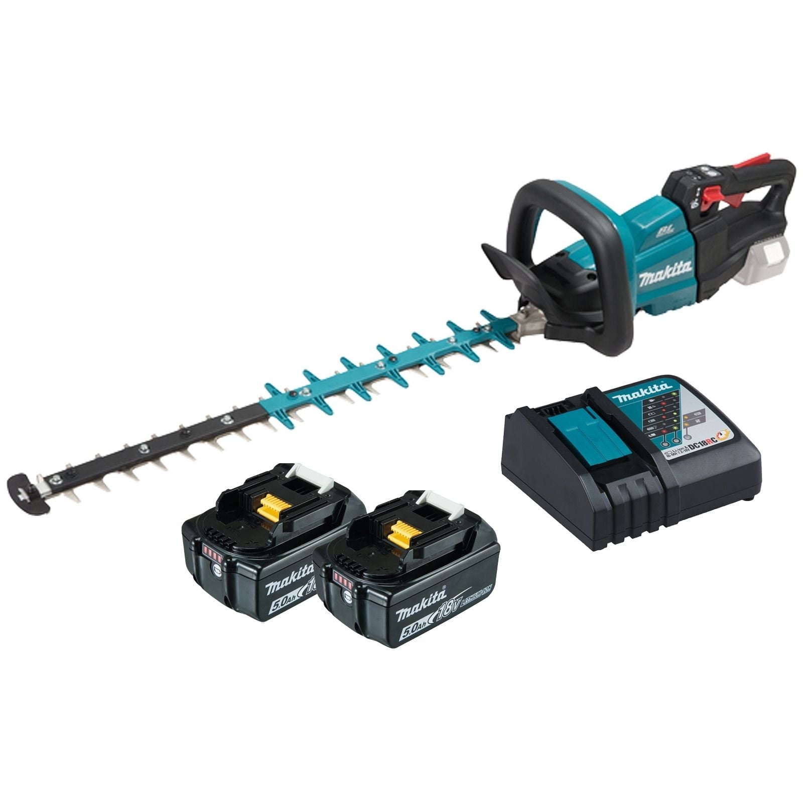Makita DUH601RTE Akku-Heckenschere 18 V / 2x 5,0 Ah Akku + Ladegerät