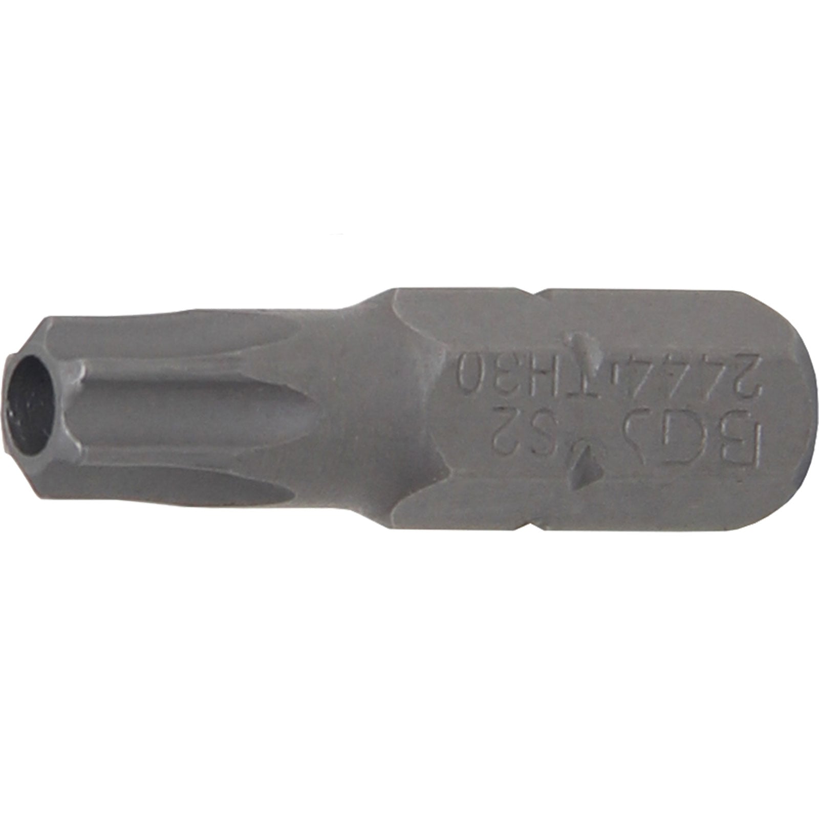 BGS Bit Antrieb Außensechskant 6,3 mm (1/4") T-Profil (für Torx) mit Bohrung T30 - 2444