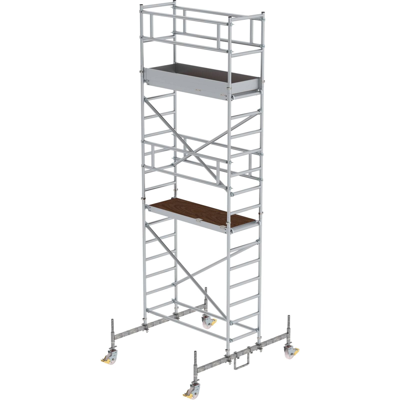 Günzburger Steigtechnik Rollgerüst 0,75 x 1,8 m mit Fahrbalken Plattformhöhe 4,45 m - 154445