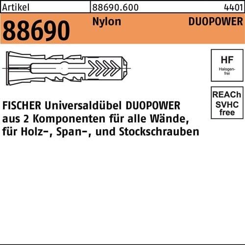 Dübel R 88690 DUOPOWER 14x 70 Nylon 20 Stück FISCHER