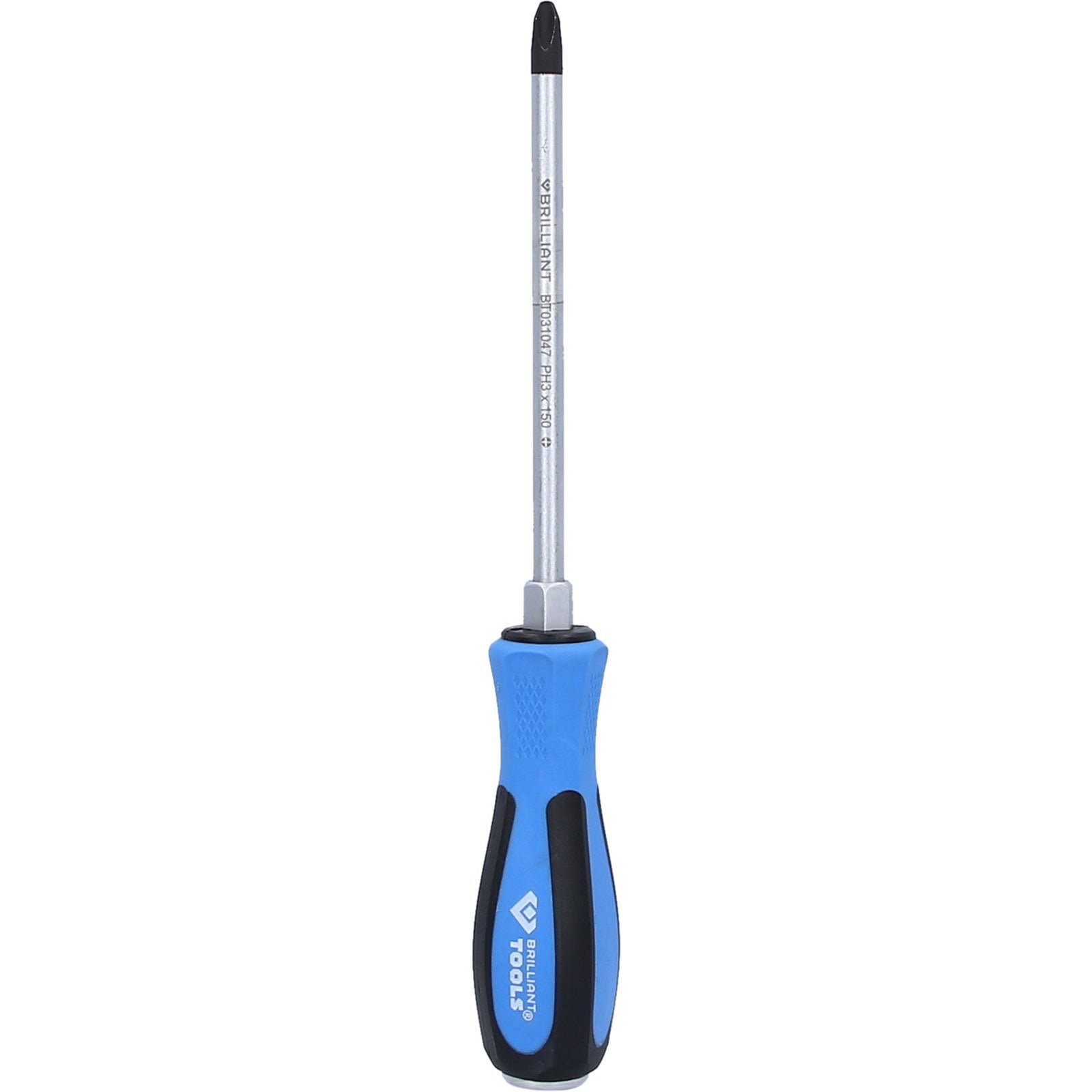 BRILLIANT TOOLS Schraubendreher Kreuzschlitz mit Schlagkappe PH3 x 150 mm - BT031047